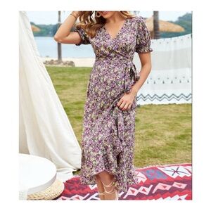 SHEIN Maternity Ditsy Floral Wrap